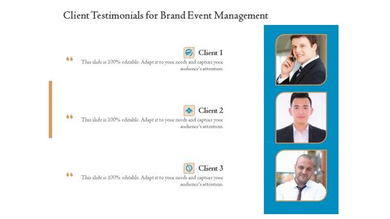 Corporate Event Planning Management Client Testimonials For Brand Event Management Sample PDF