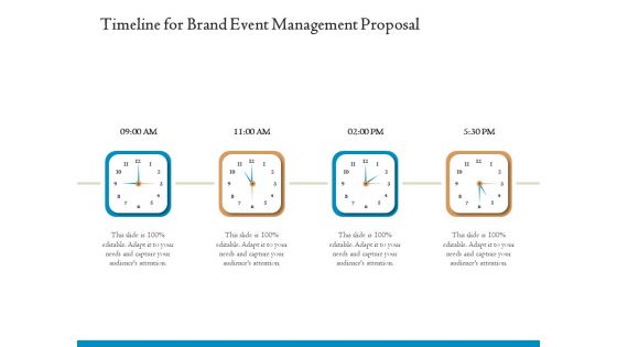 Corporate Event Planning Management Timeline For Brand Event Management Proposal Infographics PDF