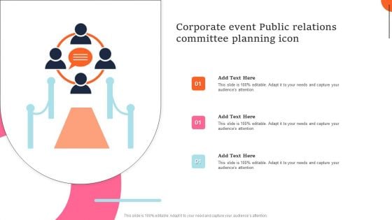 Corporate Event Public Relations Committee Planning Icon Microsoft PDF