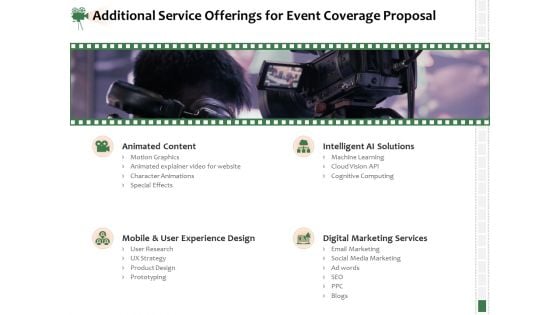 Corporate Event Videography Proposal Additional Service Offerings For Event Coverage Proposal Pictures PDF