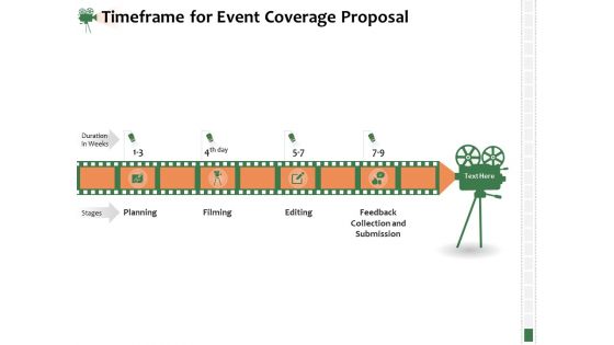 Corporate Event Videography Proposal Timeframe For Event Coverage Proposal Diagrams PDF