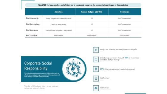 Corporate Execution And Financial Liability Report Corporate Social Responsibility Themes PDF