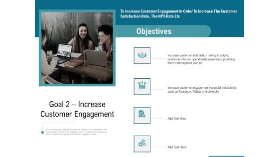 Corporate Execution And Financial Liability Report Goal 2 Increase Customer Engagement Brochure PDF