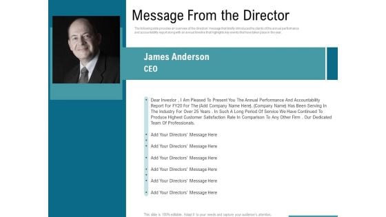 Corporate Execution And Financial Liability Report Message From The Director Structure PDF Corporate Execution And Financial Liability Report Message From The Director Structure PDF
