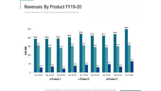 Corporate Execution And Financial Liability Report Revenues By Product FY19 20 Designs PDF