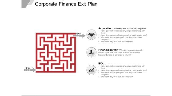 Corporate Finance Exit Plan Ppt PowerPoint Presentation Show Icon