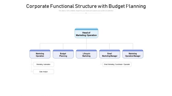 Corporate Functional Structure With Budget Planning Ppt PowerPoint Presentation File Slideshow