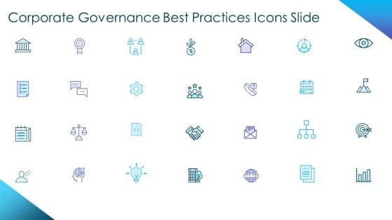 Corporate Governance Best Practices Icons Slide Ideas PDF