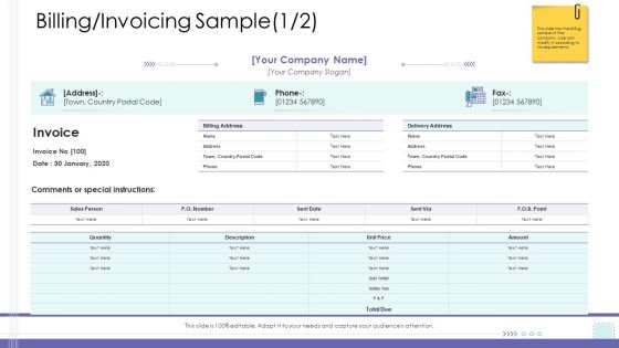 Corporate Governance Billing Invoicing Sample Icon Formats PDF