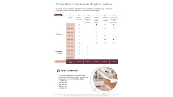 Corporate Governance Meeting Composition One Pager Documents