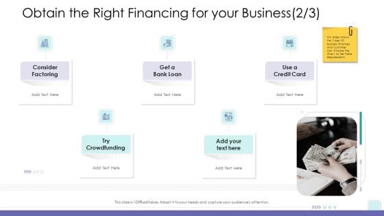 Corporate Governance Obtain The Right Financing For Your Business Loan Background PDF