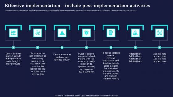 Corporate Governance Of ICT Effective Implementationinclude Post Implementation Activities Structure PDF