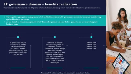 Corporate Governance Of ICT IT Governance Domain Benefits Realization Mockup PDF