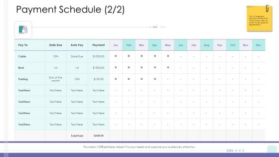 Corporate Governance Payment Schedule Cable Mockup PDF