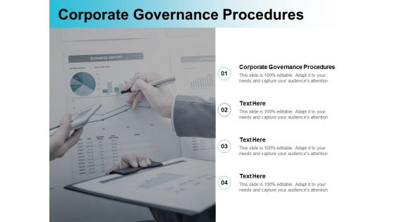 Corporate Governance Procedures Ppt PowerPoint Presentation Inspiration Display Cpb