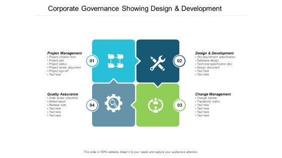 Corporate Governance Showing Design And Development Ppt PowerPoint Presentation Pictures Good