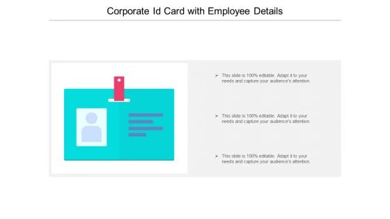 Corporate Id Card With Employee Details Ppt PowerPoint Presentation Summary Topics