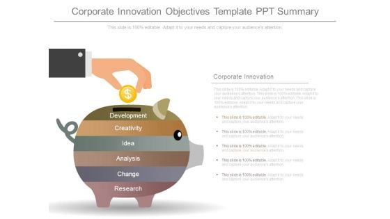 Corporate Innovation Objectives Template Ppt Summary