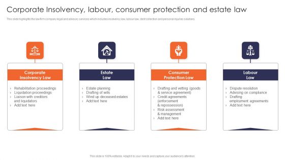 Corporate Insolvency Labour Consumer Protection And Estate Law Multinational Legal Firm Company Profile Download PDF