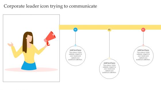 Corporate Leader Icon Trying To Communicate Structure PDF