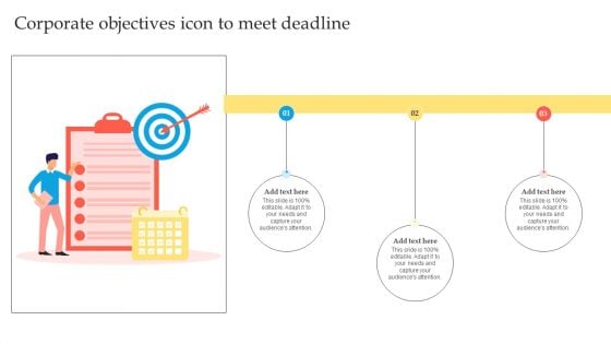 Corporate Objectives Icon To Meet Deadline Structure PDF