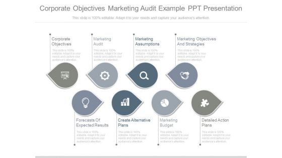 Corporate Objectives Marketing Audit Example Ppt Presentation