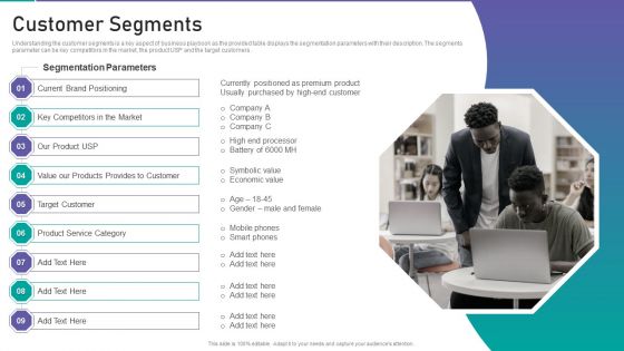 Corporate Organization Playbook Customer Segments Ppt Icon Structure PDF