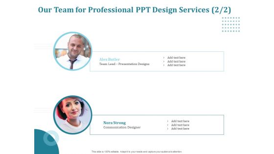 Corporate PPT Design Our Team For Professional PPT Design Services Elements PDF