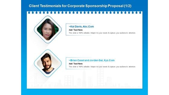 Corporate Partnership Client Testimonials For Corporate Sponsorship Proposal Microsoft PDF