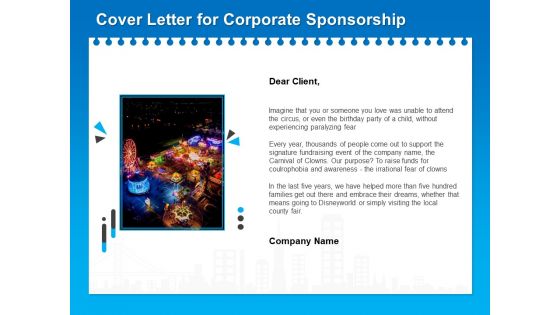 Corporate Partnership Cover Letter For Corporate Sponsorship Ppt Outline Files PDF