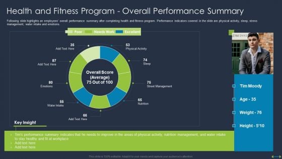 Corporate Physical Health And Fitness Culture Playbook Health And Fitness Program Overall Portrait PDF