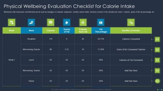 Corporate Physical Health And Fitness Culture Playbook Physical Wellbeing Evaluation Inspiration PDF