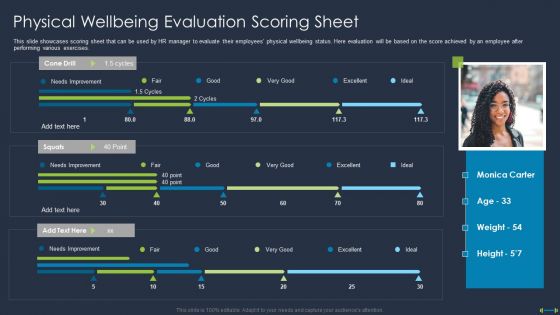 Corporate Physical Health And Fitness Culture Playbook Physical Wellbeing Evaluation Scoring Sheet Template PDF