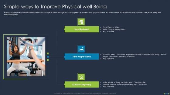 Corporate Physical Health And Fitness Culture Playbook Simple Ways To Improve Physical Well Being Topics PDF