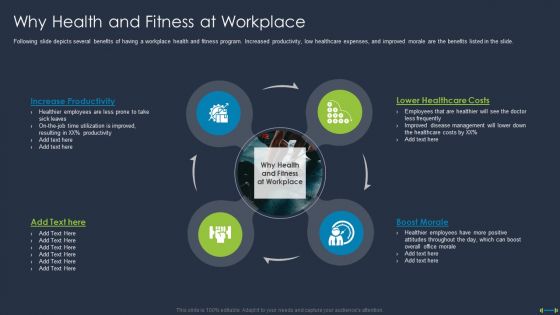 Corporate Physical Health And Fitness Culture Playbook Why Health And Fitness At Workplace Brochure PDF