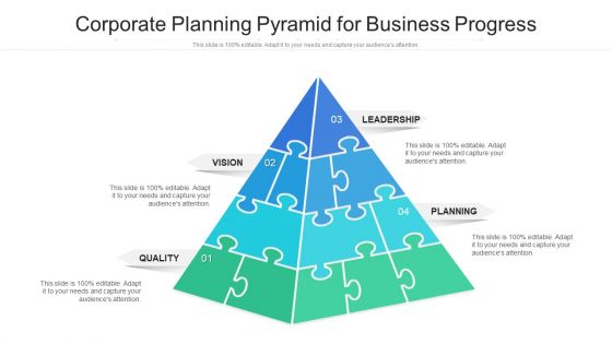 Corporate Planning Pyramid For Business Progress Ppt PowerPoint Presentation File Slide Download PDF