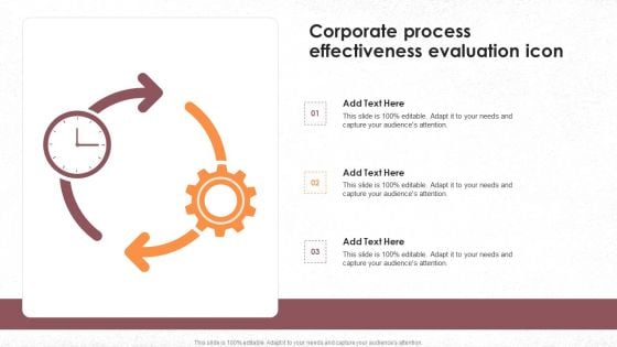 Corporate Process Effectiveness Evaluation Icon Slides PDF