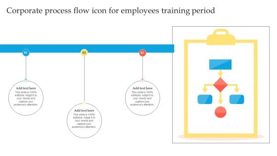 Corporate Process Flow Icon For Employees Training Period Graphics PDF