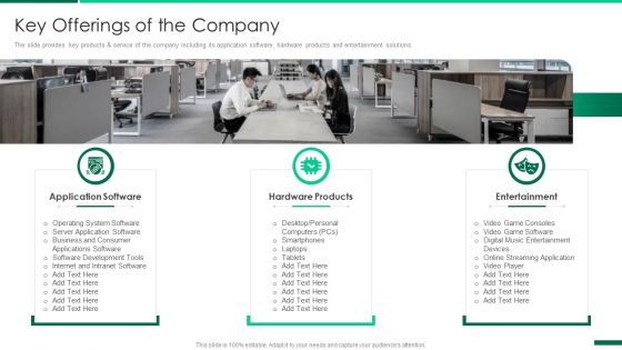 Corporate Profile IT Organization Key Offerings Of The Company Mockup PDF