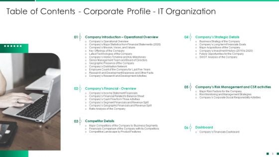 Corporate Profile IT Organization Ppt PowerPoint Presentation Complete Deck With Slides