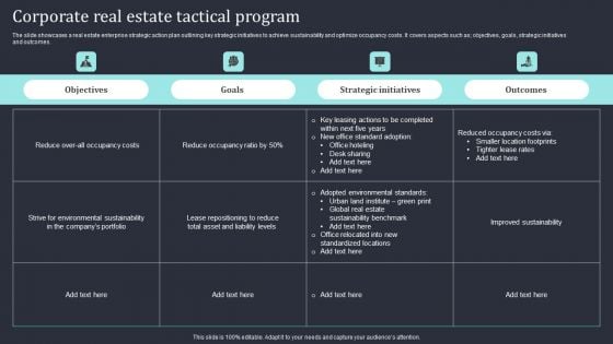 Corporate Real Estate Tactical Program Information PDF Corporate Real Estate Tactical Program Information PDF