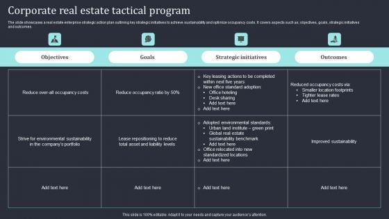 Corporate Real Estate Tactical Program Information PDF