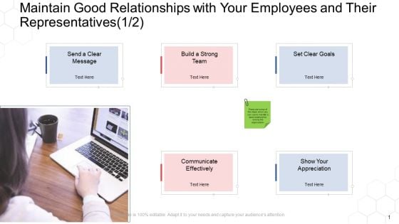 Corporate Regulation Maintain Good Relationships With Your Employees And Their Representatives Build Ppt Portfolio Graphics PDF