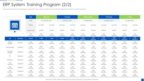 Corporate Resource Planning ERP System Training Program Inspiration PDF