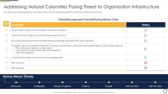 Corporate Security And Risk Management Addressing Natural Calamities Posing Threat Information PDF