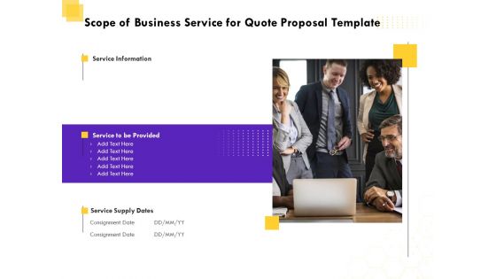 Corporate Service Quote Scope Of Business Service For Quote Proposal Template Topics PDF