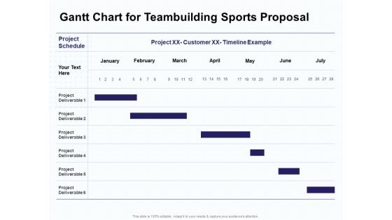 Corporate Sports Team Engagement Gantt Chart For Teambuilding Sports Proposal Introduction PDF