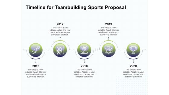 Corporate Sports Team Engagement Timeline For Teambuilding Sports Proposal Background PDF