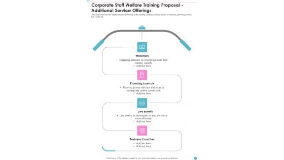 Corporate Staff Welfare Training Proposal Additional Service Offerings One Pager Sample Example Document