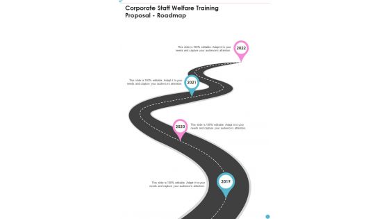 Corporate Staff Welfare Training Proposal Roadmap One Pager Sample Example Document